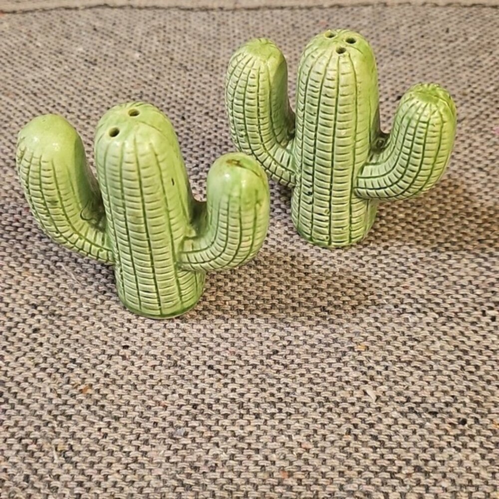 Ceramic Whimsical Cactus Salt and Pepper Shakers